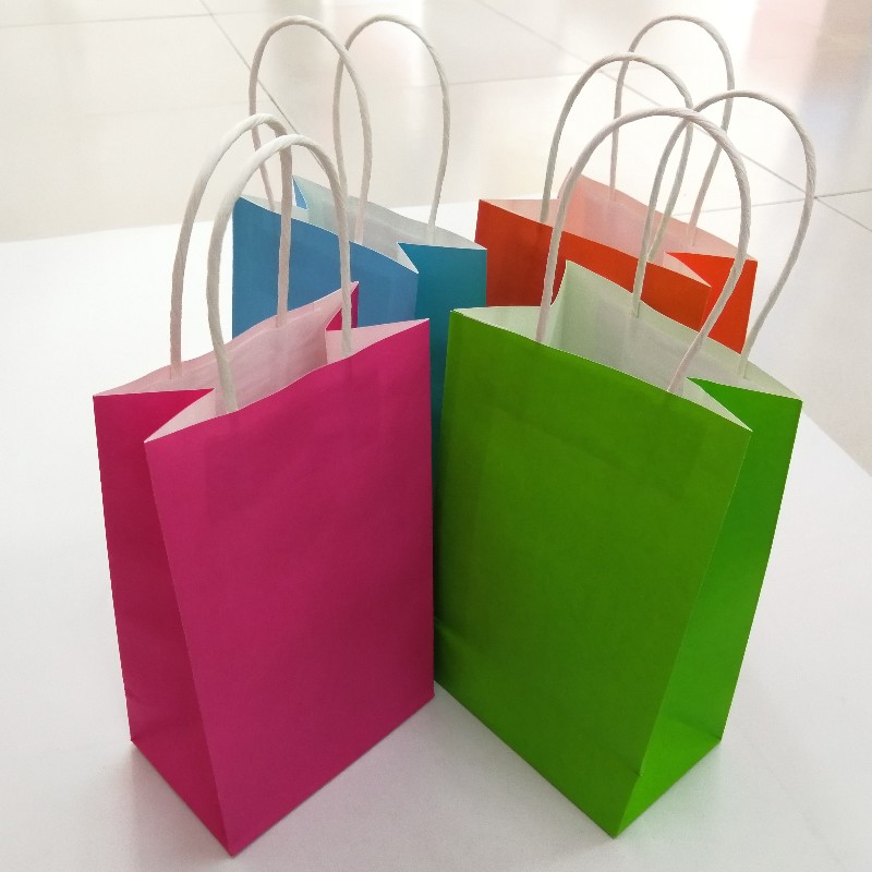 Търговско потребителско лого Печатна бакалавровъчна опаковка Крафт Кафява Крафт хартиена торба с дръжка